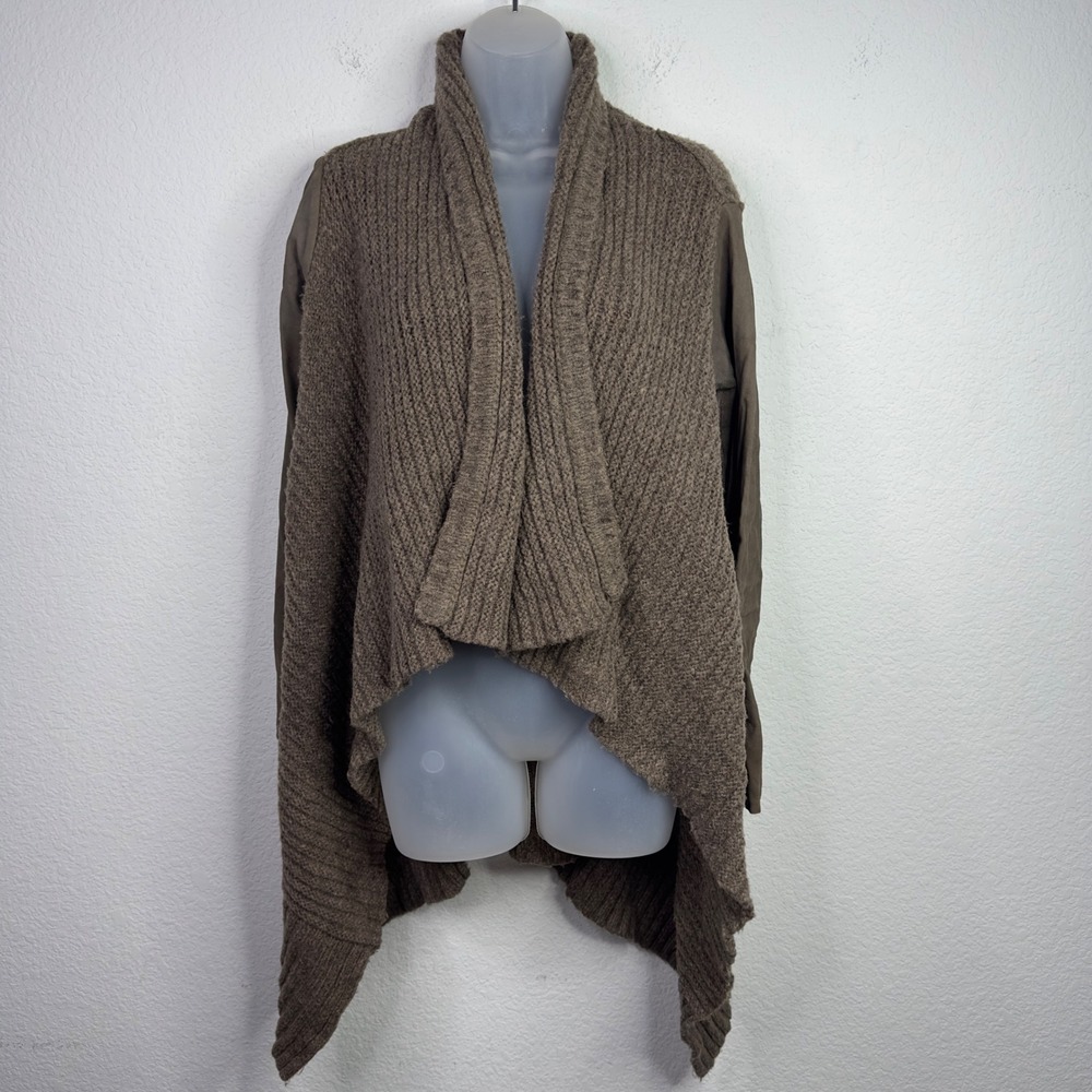 AllSaints Force Cardigan Women 6 Brown Wool Knit Draped Grunge‎ Dark Academia